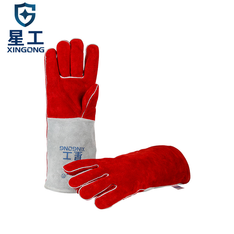 星工（XINGGONG）电焊手套 牛皮耐磨隔热阻燃防火工作劳保焊接防护加长 XGS-P4