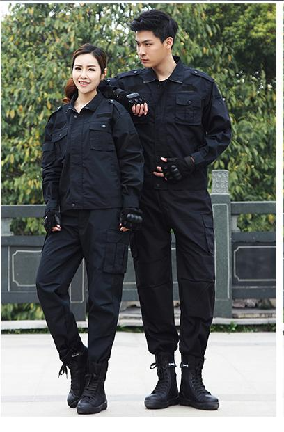 红都  工作服 全号可量体 工作服夹克黑色+配件春秋保安服