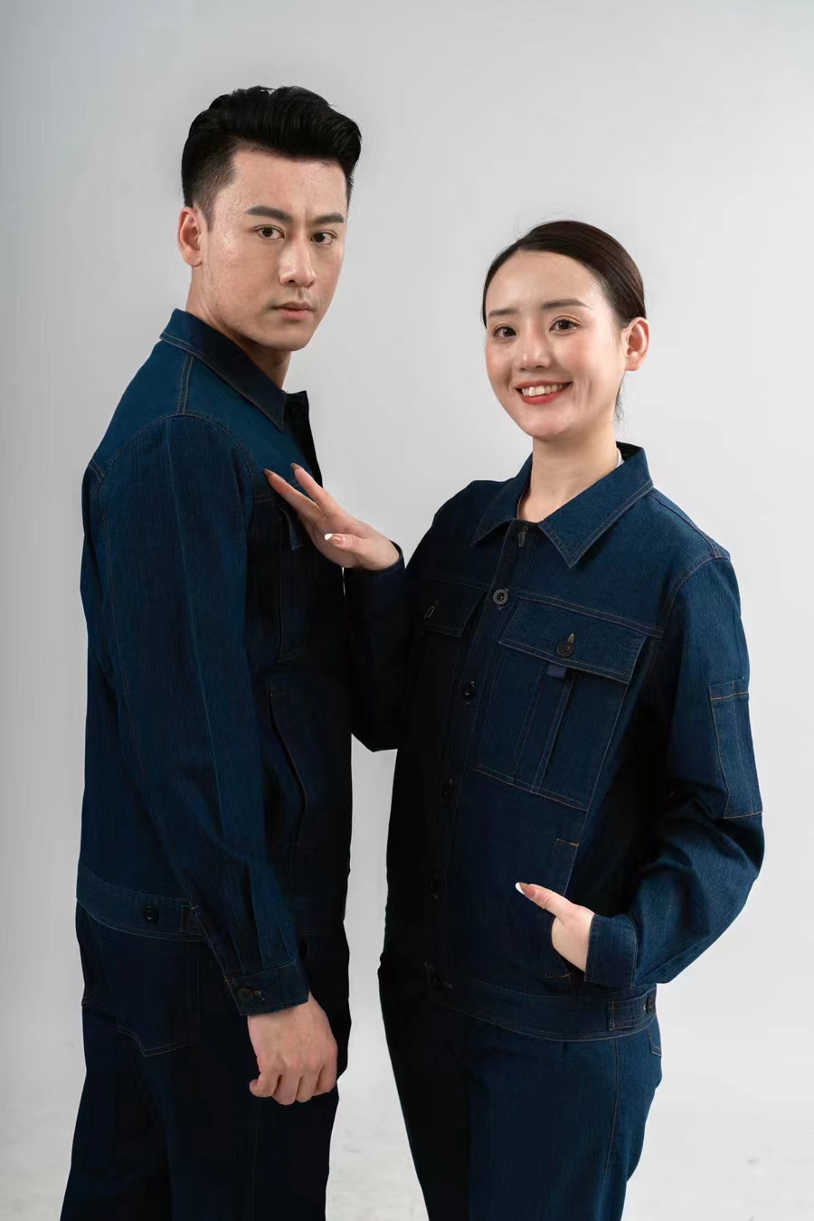 红都  工作服 全号可量体 牛仔服纯棉防静电