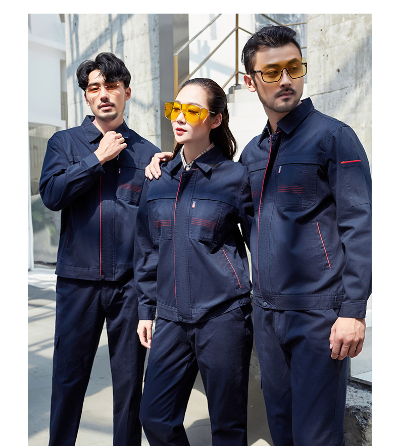 红都 工作服 全号可量体 工作服浅蓝色全棉生产作业