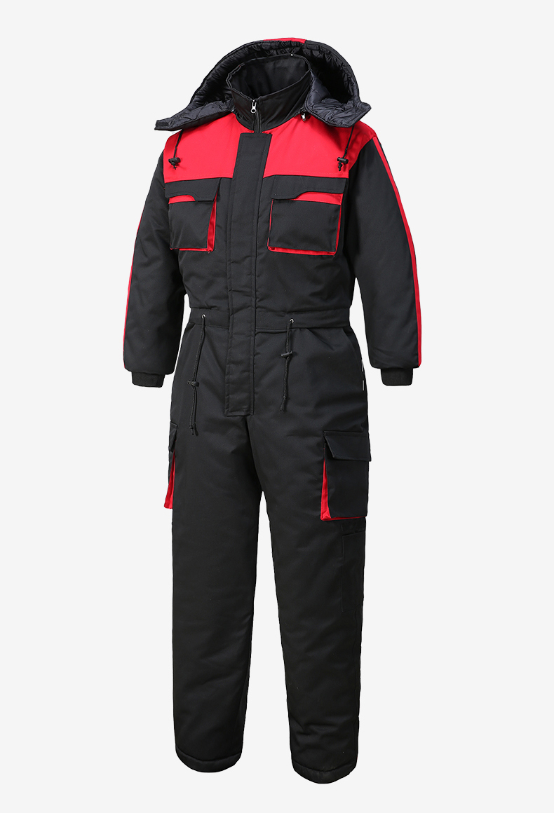 红都 工作服 全号可量体 连体服全棉羽绒连体冬季