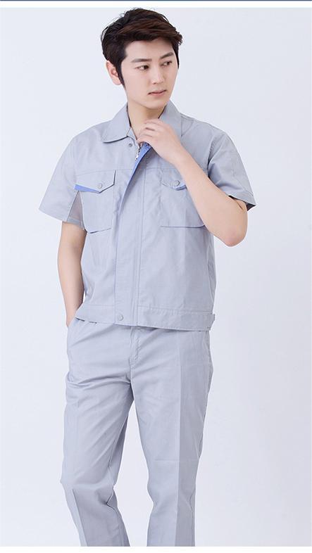 红都 工作服 全号可量体 工作服灰白短袖夏装