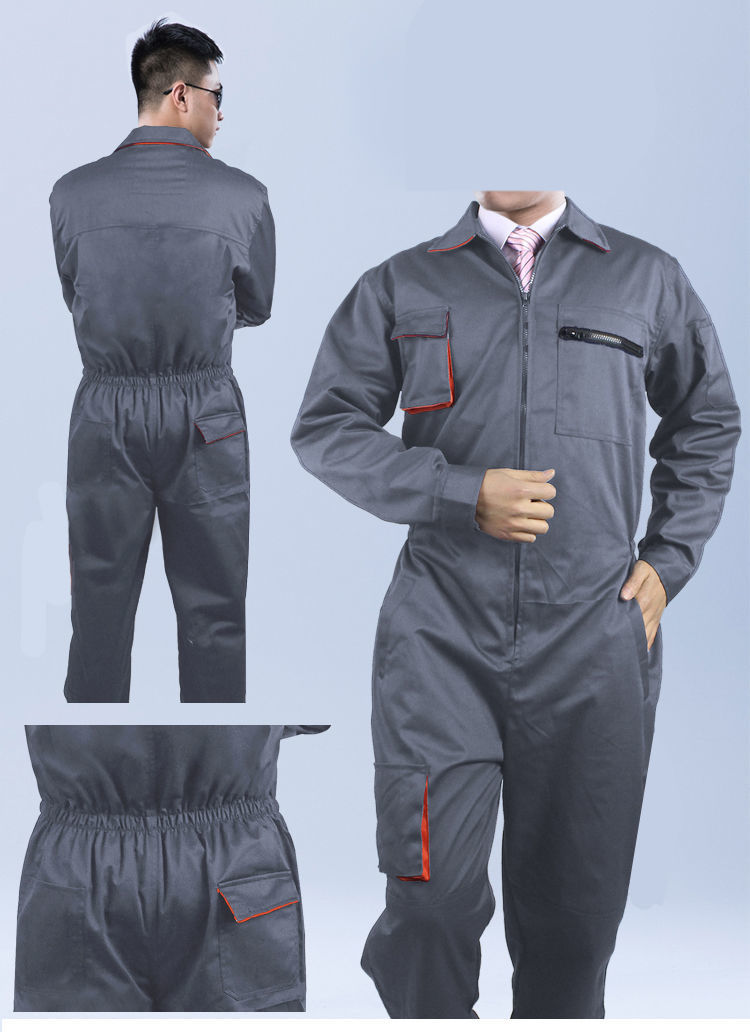 红都 工作服 全号可量体 连体服灰色棉涤混纺，9个口袋煤矿风能